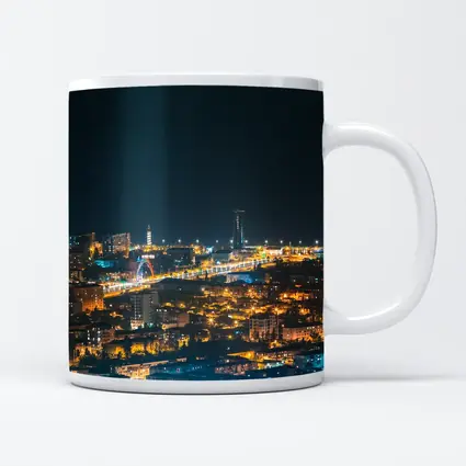 City At Night Glowing Urban Skyline View