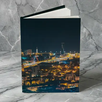 City At Night Glowing Urban Skyline View