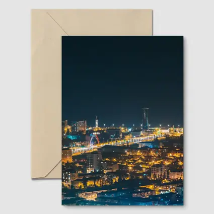 City At Night Glowing Urban Skyline View