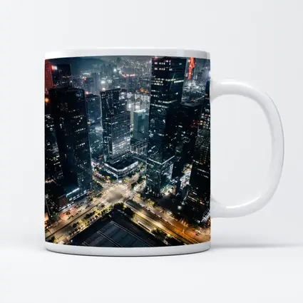 City At Night Aerial Skyline Dark