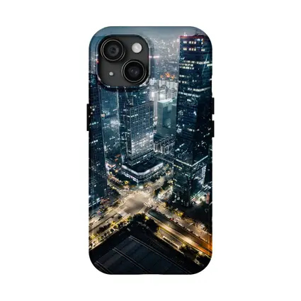 City At Night Aerial Skyline Dark