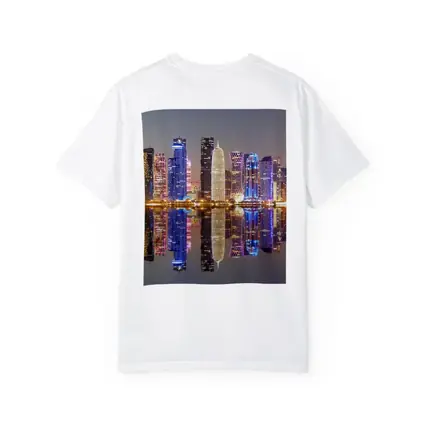 Doha Qatar Skyline Glowing Night Reflection