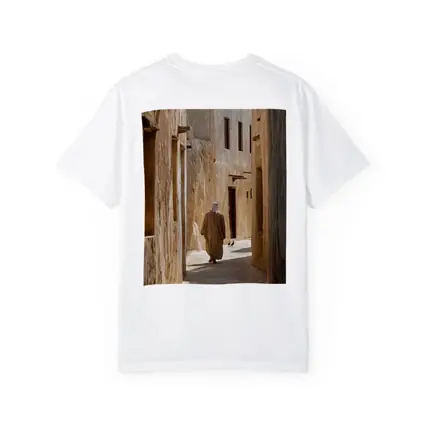 Man Walking Ancient Alley Middle East