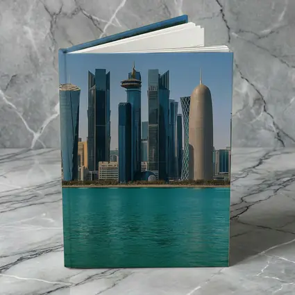 Doha Qatar Skyline Over Turquoise Water