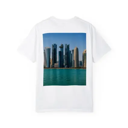 Doha Qatar Skyline Over Turquoise Water