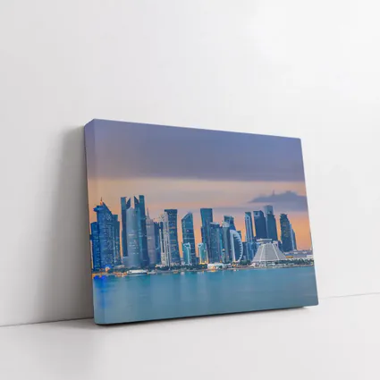 Doha Qatar Skyline At Dusk