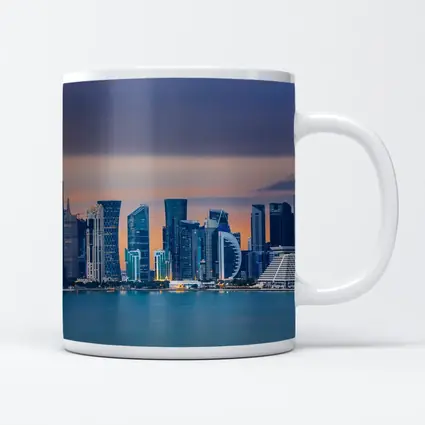 Doha Qatar Skyline At Dusk