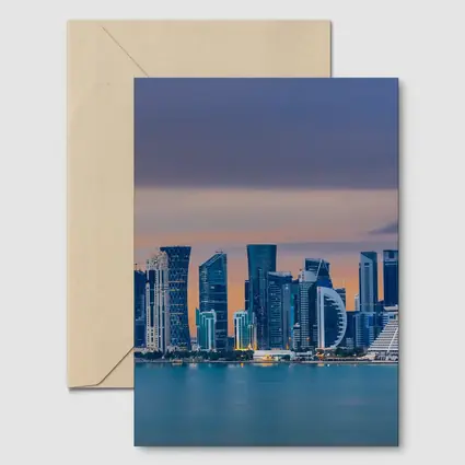 Doha Qatar Skyline At Dusk