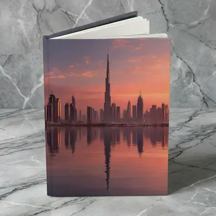 Dubai Skyline Burj Khalifa Sunset Reflection