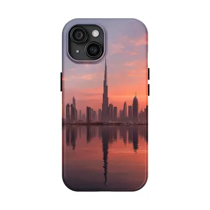 Dubai Skyline Burj Khalifa Sunset Reflection