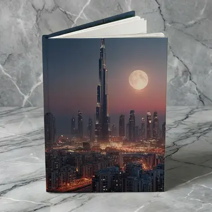 Burj Khalifa Dubai Skyline Full Moon Night