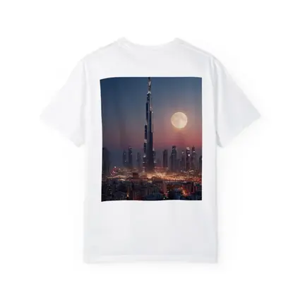 Burj Khalifa Dubai Skyline Full Moon Night