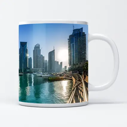 Dubai Marina Skyline Waterfront Sunny Day
