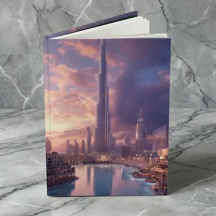 Burj Khalifa Dubai Skyline Purple Sunset
