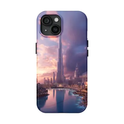 Burj Khalifa Dubai Skyline Purple Sunset