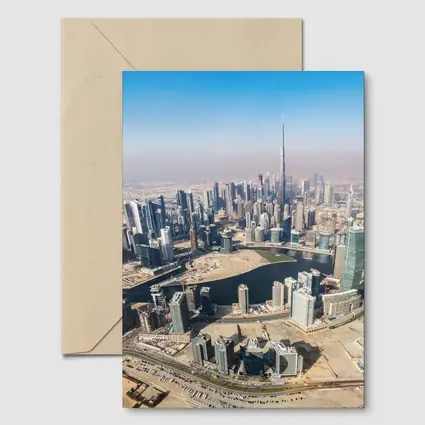 Dubai Skyline Aerial View Burj Khalifa