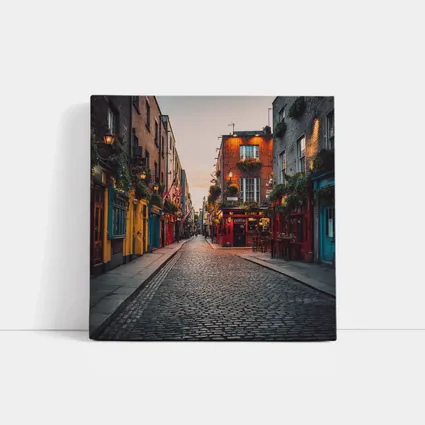 Dublin Temple Bar Cobblestone Street Dusk