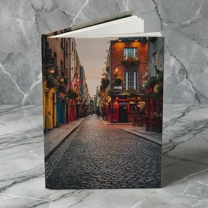 Dublin Temple Bar Cobblestone Street Dusk