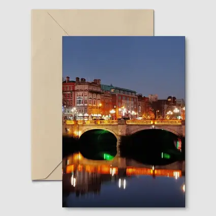 O'Connell Bridge Dublin City Night Lights