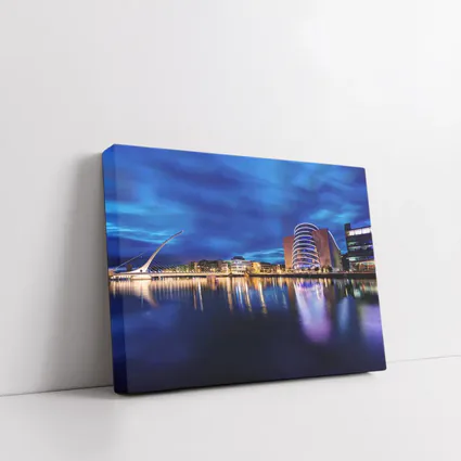 Dublin Docklands Samuel Beckett Bridge Night Reflections