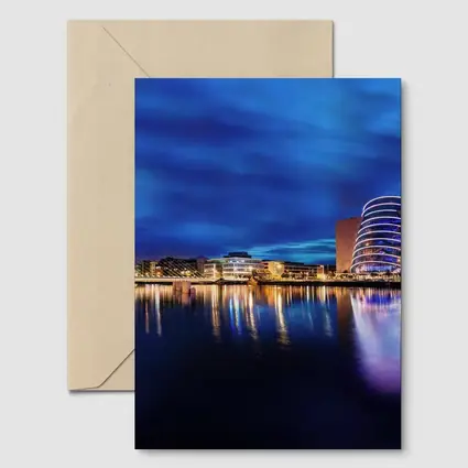 Dublin Docklands Samuel Beckett Bridge Night Reflections