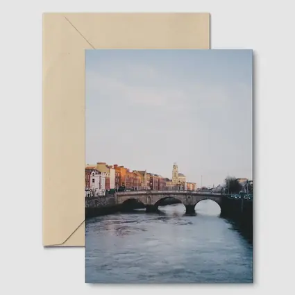 Dublin River Liffey Stone Bridge Cityscape