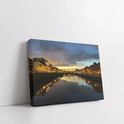 Dublin River Liffey Sunset City Lights