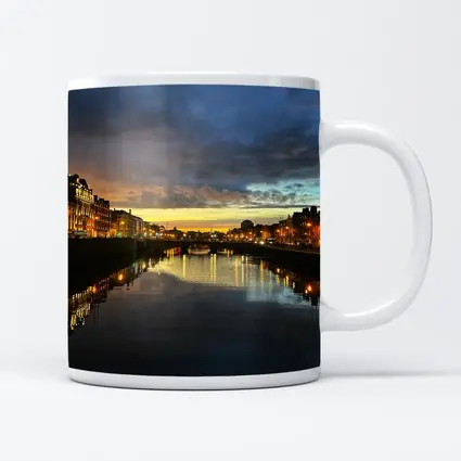 Dublin River Liffey Sunset City Lights