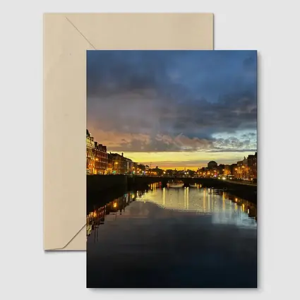 Dublin River Liffey Sunset City Lights