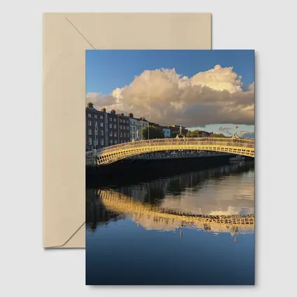 Ha Penny Bridge Dublin River Liffey Reflection
