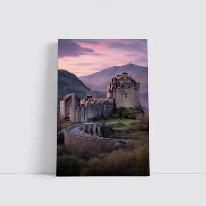 Eilean Donan Castle Scotland Pink Sky