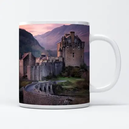 Eilean Donan Castle Scotland Pink Sky
