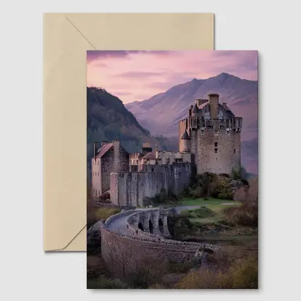 Eilean Donan Castle Scotland Pink Sky