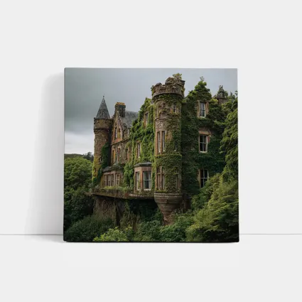 Overgrown Stone Castle Surrounded By Forest