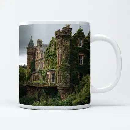Overgrown Stone Castle Surrounded By Forest