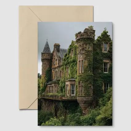 Overgrown Stone Castle Surrounded By Forest