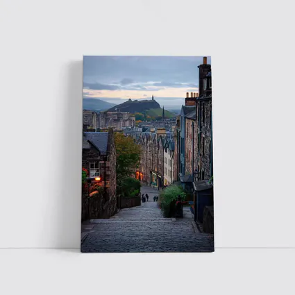 Edinburgh Old Town Cobblestone Street Scotland