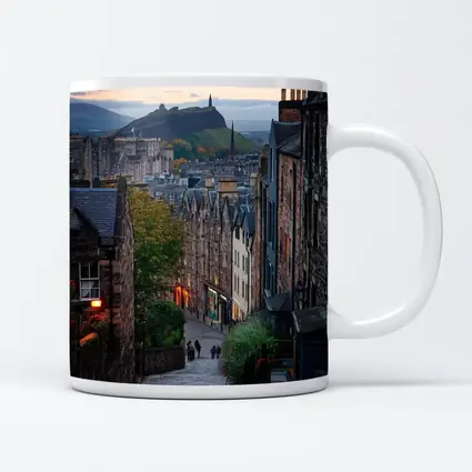 Edinburgh Old Town Cobblestone Street Scotland