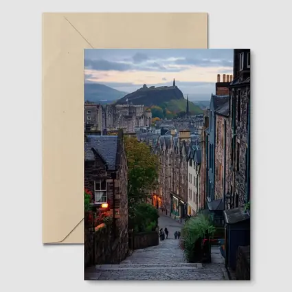 Edinburgh Old Town Cobblestone Street Scotland