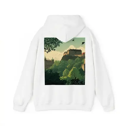 Edinburgh Castle Skyline Green Illustration Art