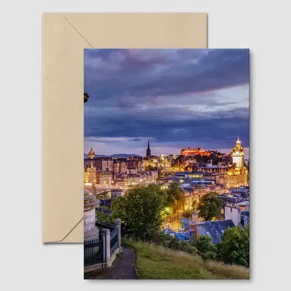 Edinburgh Skyline Dusk Calton Hill Scotland
