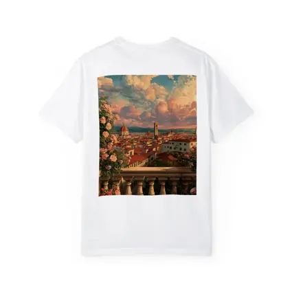 Florence Italy Anime Rooftop View Roses