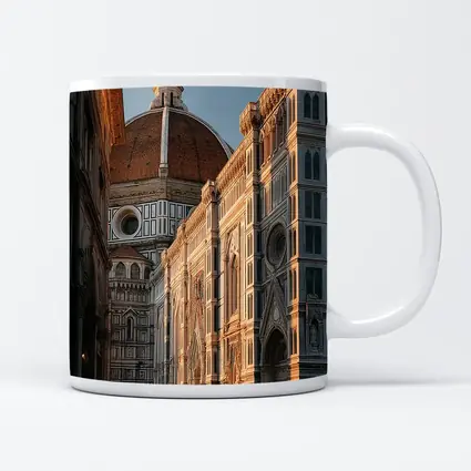Florence Cathedral Dome Golden Hour Street