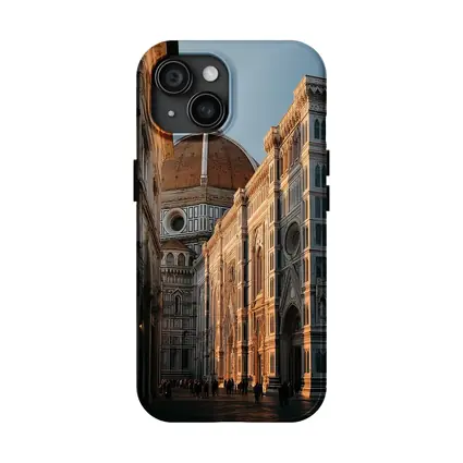 Florence Cathedral Dome Golden Hour Street