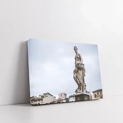 Classical Marble Statue Florence Italy Overcast Sky