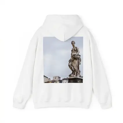 Classical Marble Statue Florence Italy Overcast Sky
