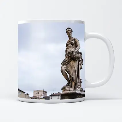 Classical Marble Statue Florence Italy Overcast Sky