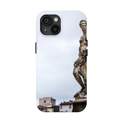 Classical Marble Statue Florence Italy Overcast Sky