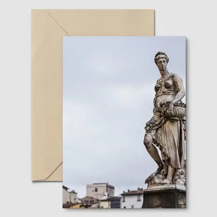 Classical Marble Statue Florence Italy Overcast Sky