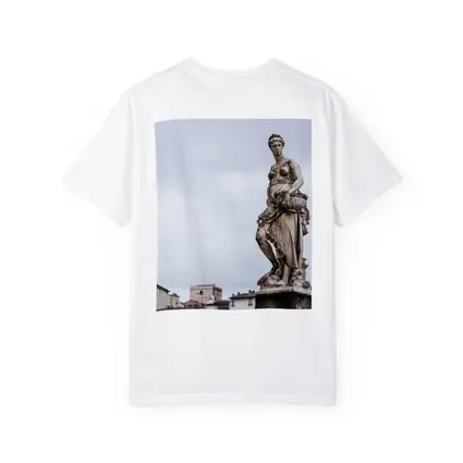 Classical Marble Statue Florence Italy Overcast Sky